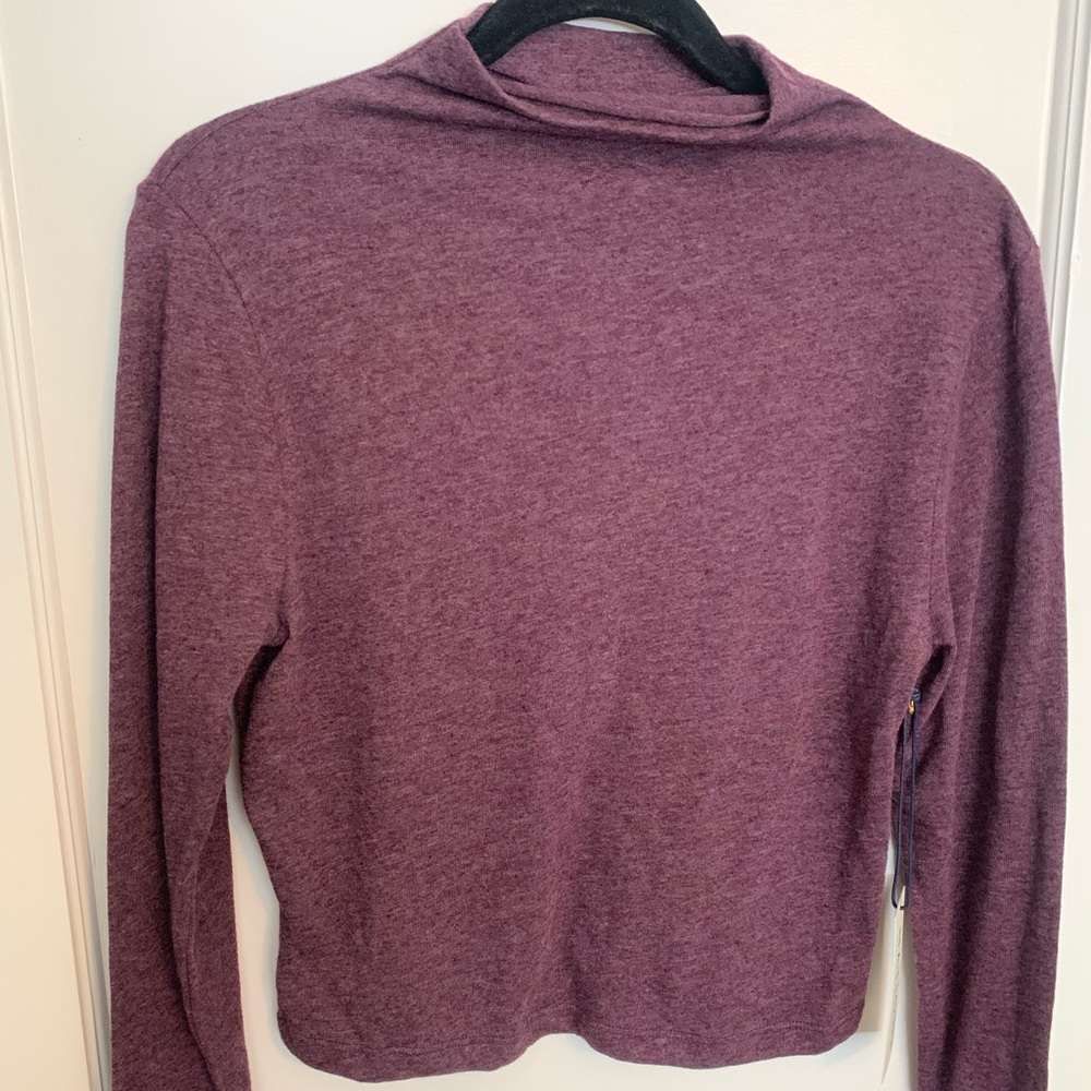 NWT Nation ltd mock neck long sleeve crop top, purple women’s size medium